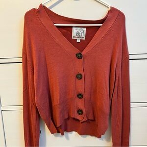 Button Down Cardigan - Red